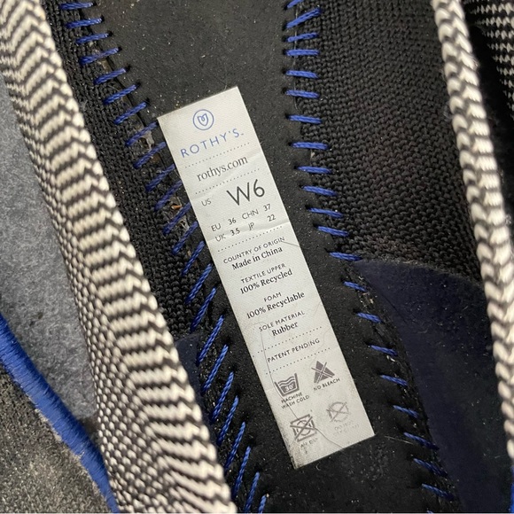 Rothys The Point Black And White Python Flats Shoes 6 - Picture 11 of 13